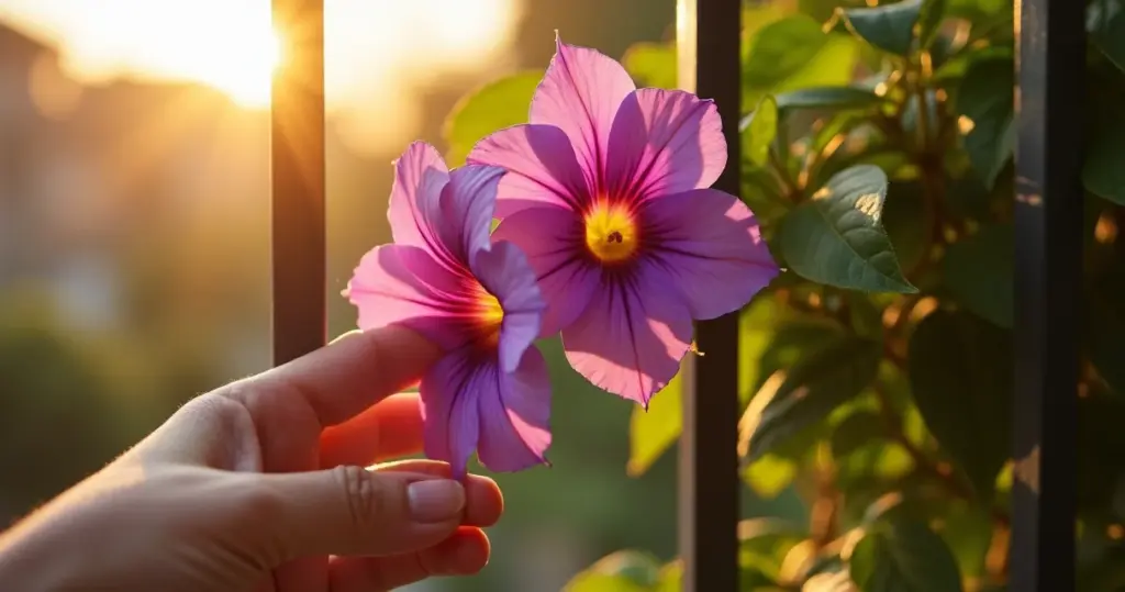 Dipladenia roxa parou de florir? 6 horas de sol direto resolvem