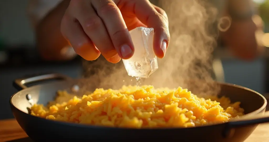 Esquentar arroz na panela sem queimar: truque do gelo funciona