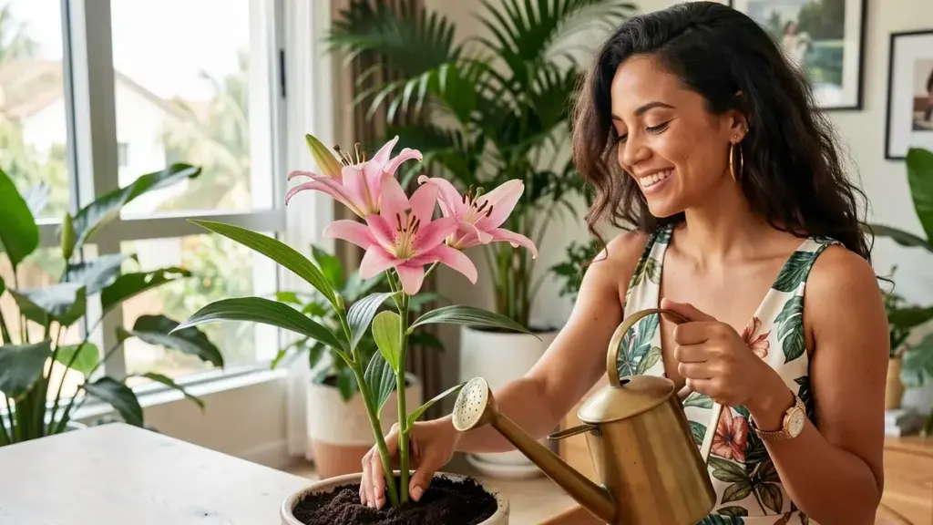 Lírio rosa como cuidar: água, luz e terra na medida certa Lírio rosa como cuidar: água, luz e terra na medida certa