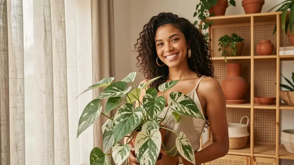 Planta Jiboia Njoy: como manter o branco das folhas com a luz certa